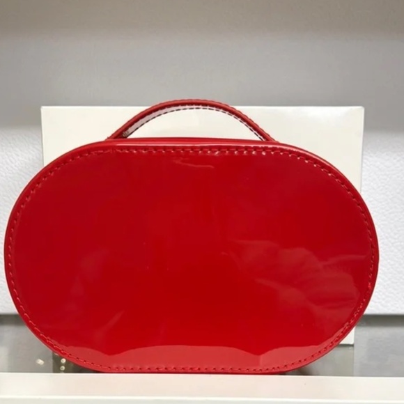 Dior Red Patent leather top handle toiletry pouch purse - Picture 2 of 4